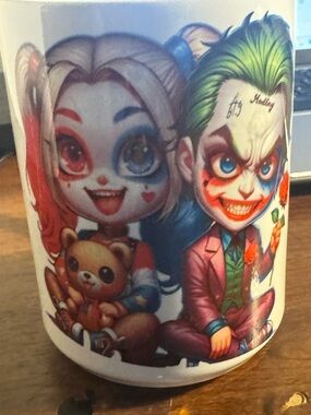 Harley Quinn & Joker Ceramic Mug - Colorful Character Art